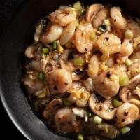 Shrimp With Lobster Sauce · Asian mushrooms, chopped black beans, egg, green onion