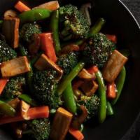 Buddha'S Feast | Stir-Fried  · Five-spice tofu, savory sauce, green beans, shiitakes, broccoli, carrots