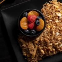 Kids Chicken Fried Rice · Stir-fried white or brown rice, egg, chicken, savory soy sauce