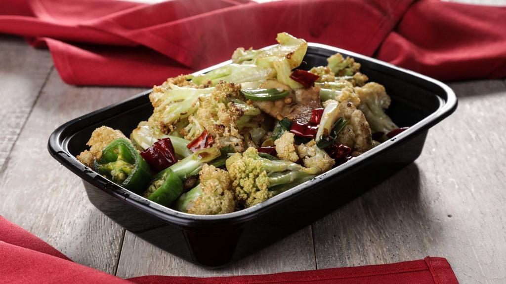 Griddle Cauliflower · Hot and spicy.