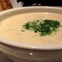 New England Clam Chowder Bowl · Award-winning recipe using milk, clam stock, sea clams, potatoes, celery, onion, and chopped...
