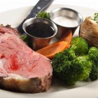 Slow-Roasted Prime Rib, 12 oz. · Carved lean and served with hot au jus and creamed horseradish on the side. While it lasts! ...