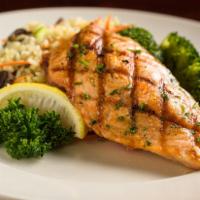 Fresh Scottish Salmon · Organically farm-raised in crystal waters of Northern Scotland. Open flamed grilled and serv...