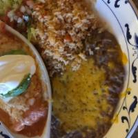 Crab Enchilada · Sautéed crab with mushrooms, green onions, corn wine. Wrapped in a flour tortilla with ranch...
