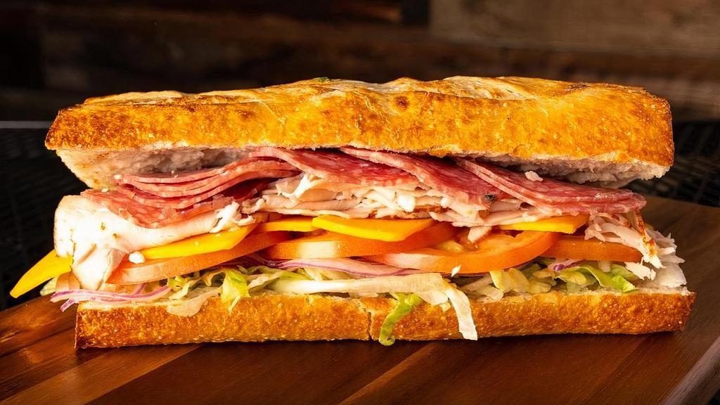 #8 Turkey & Salami · Please choose your toppings! Thinly sliced Turkey and Dry Genoa Salami served on our freshly baked Sourdough bread, built the way you like it!