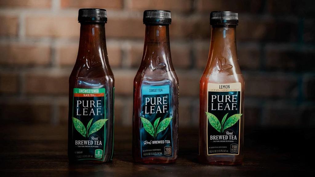 Pure Leaf Tea · Real brewed teas from freshly picked tea leaves, expertly blended. Choose from Sweet, Lemon and Unsweetened!