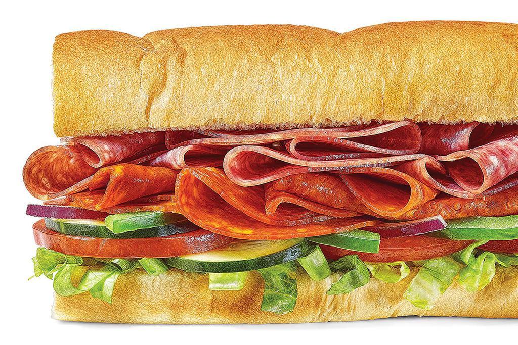 Spicy Italian · Our Spicy Italian sandwich is a combo of pepperoni and Genoa salami. Pile on cheese, crunchy veggies, and finish it with your favorite sauce. Or don't. Your call.