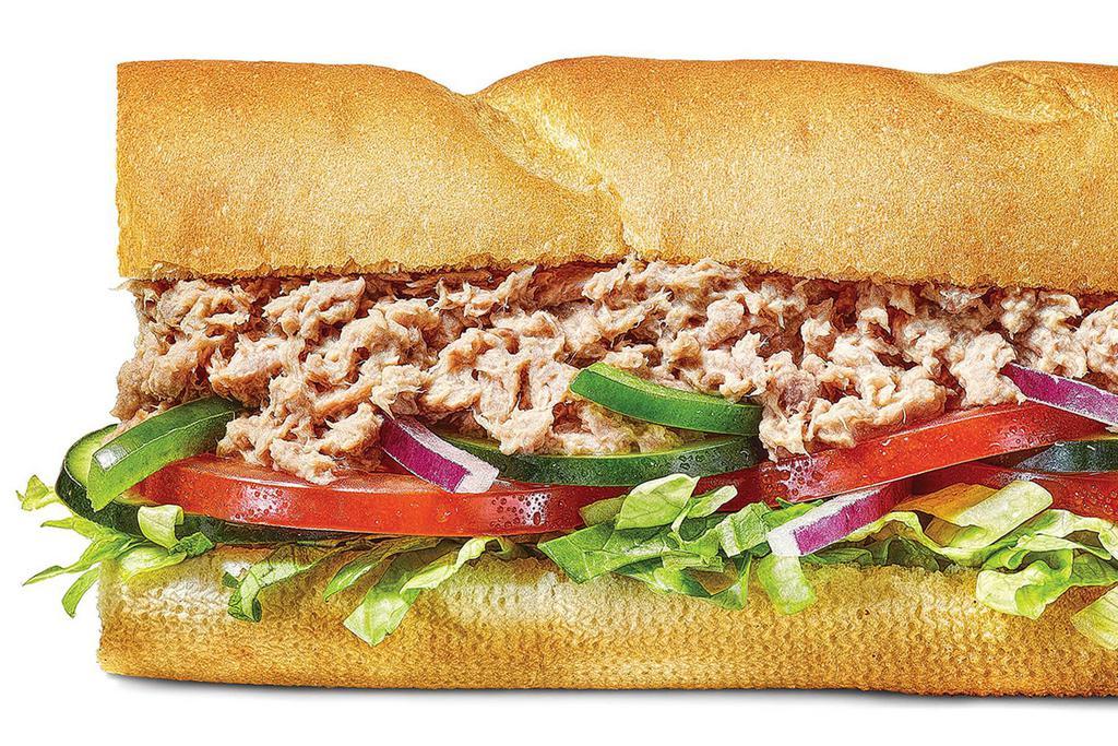 Tuna · You’ll love every bite of our classic tuna sandwich. 100% wild caught tuna blended with creamy mayo then topped with your choice of crisp, fresh veggies. 100% delicious..