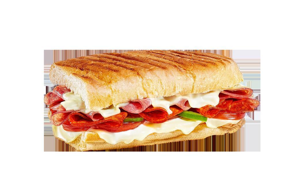 Spicy Italian Melt · Spicy Italian Melt combines the mouth-watering flavor of pepperoni, salami and cheese grilled to melty perfection with the feel-good flavor of spinach, tomatoes and peppers. Guess you can have it all.