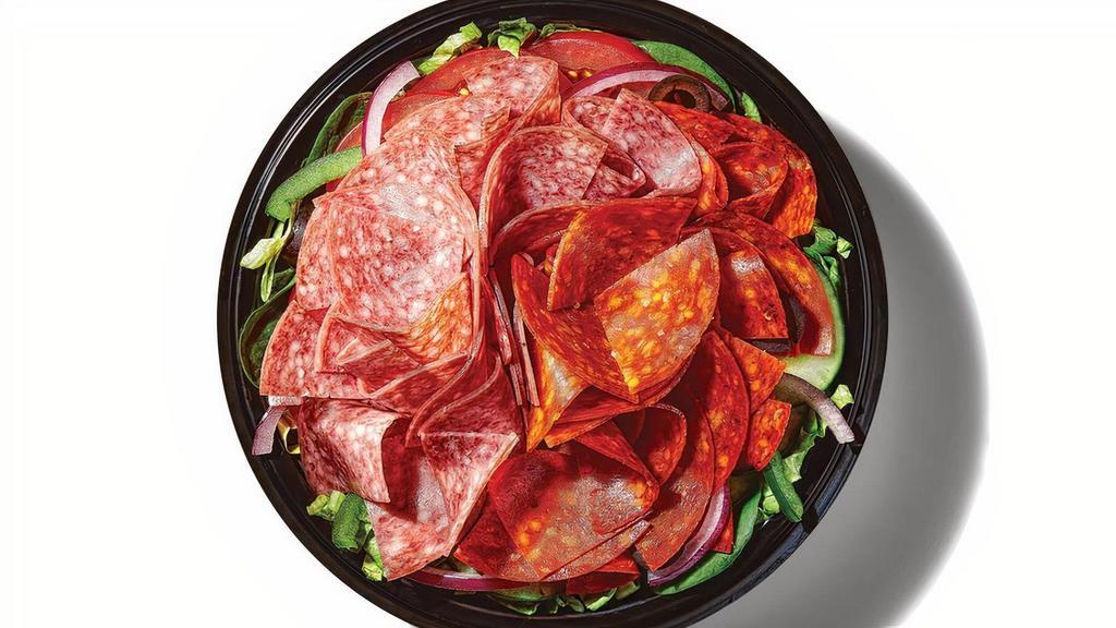 Spicy Italian (550 Cals) · How do you turn your go-to Spicy Italian into a powerful Protein Bowl? You take all of the pepperoni and Genoa salami (seriously, every last slice!) you’d find on a Footlong and add it to a bowl with your pick of veggies.
