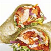 Chicken & Bacon Ranch (840 Cals) · This crave-worthy wrap has it all: hand-pulled, Rotisserie-Style Chicken, smothered in shred...