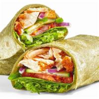 Rotisserie-Style Chicken (500 Cals) · A generous portion of juicy rotisserie-style chicken with fresh lettuce, baby spinach, tomat...