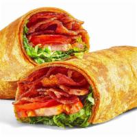 L.T. (620 Cals) · Simply delicious! This classic on a Tomato Basil wrap, is filled with a double portion of ou...
