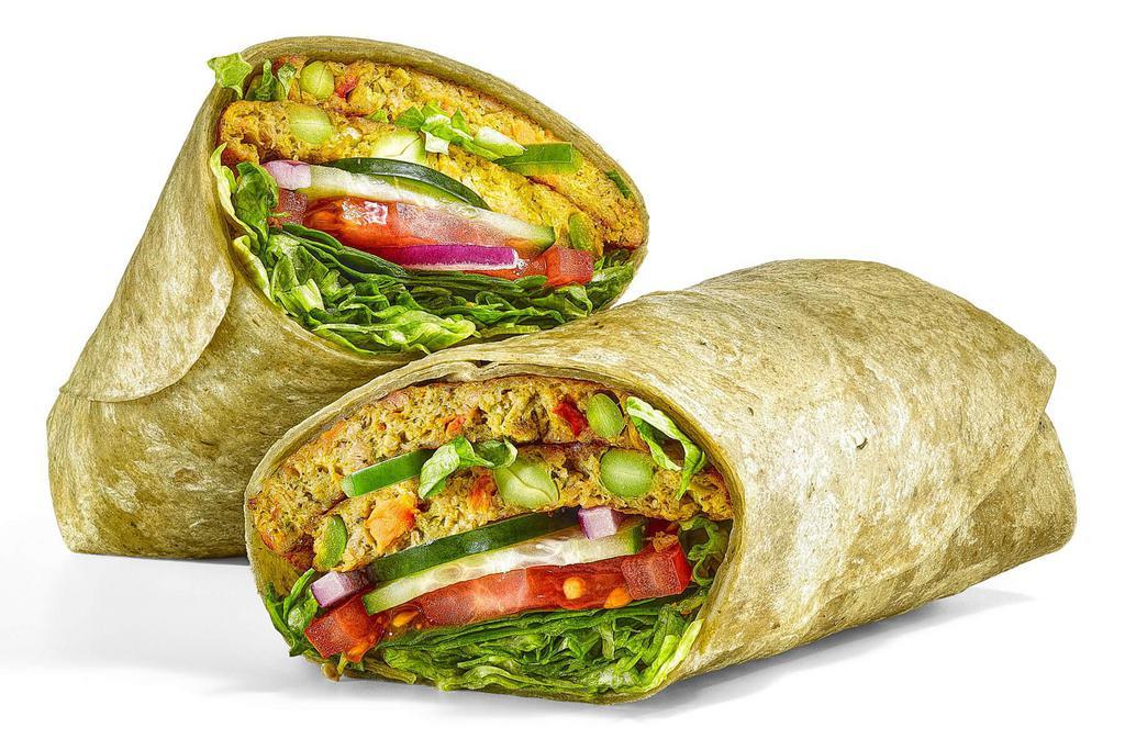 Veggie Patty (650 Cals) · What’s better than a Spinach wrap filled with not one, but two of our flavor packed Veggie Patties, lettuce, spinach, tomatoes, cucumbers, green peppers, and red onions.