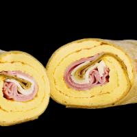 Black Forest Ham, Egg & Cheese Wrap (770 Cals) · Helllooo delicious! Enjoy a Spinach wrap filled with American cheese and a double portion of...
