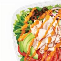 Baja Turkey With Sliced Avocado (290 Cals) · Spice up your salad with Oven-Roasted Turkey, and Sliced Avocado, on a bed of greens and cri...