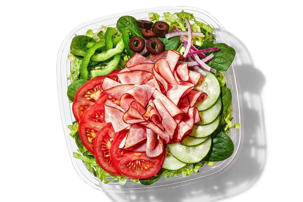 Black Forest Ham (120 Cals) · The Black Forest Ham salad is a flavorful way to enjoy a Subway® favorite. Sliced ham, lettuce, and a pile of your favorite veggies - all tossed with your choice of dressing.