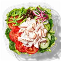 Oven Roasted Turkey  (110 Cals) · The Oven Roasted Turkey Salad is a go-to salad choice. Our premium, thin-sliced oven roasted...