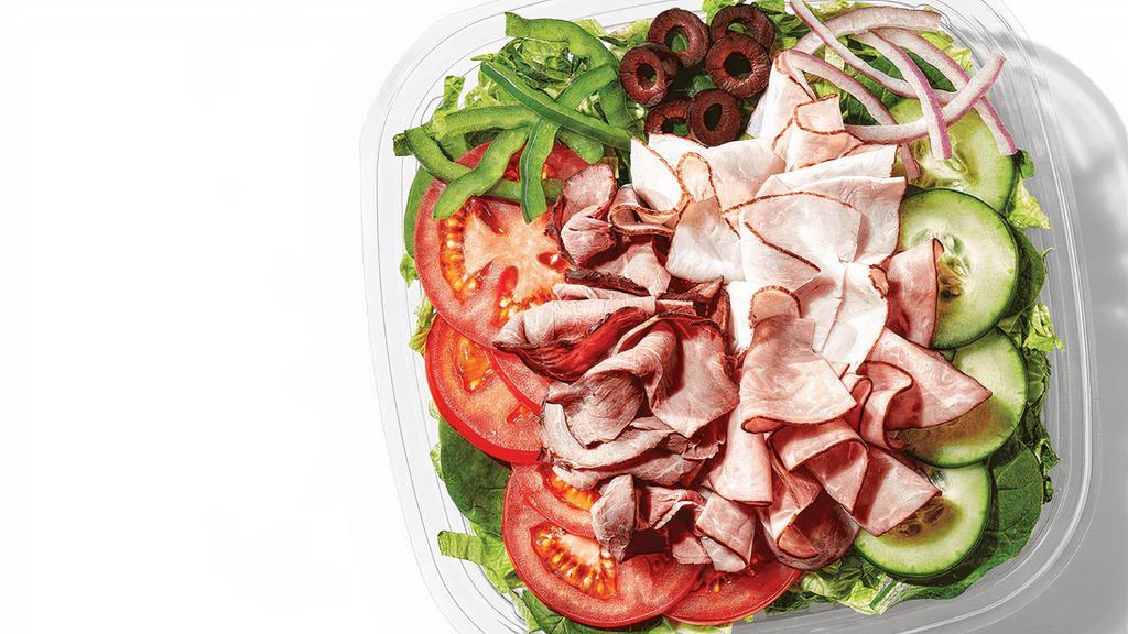 Subway Club® (150 Cals) · Club Sandwich? Meet CLUB SALAD. Oven-Roasted Turkey, Black Forest Ham, and Choice Angus Roast Beef on a big bowl of the freshest veggies and your choice of dressing.