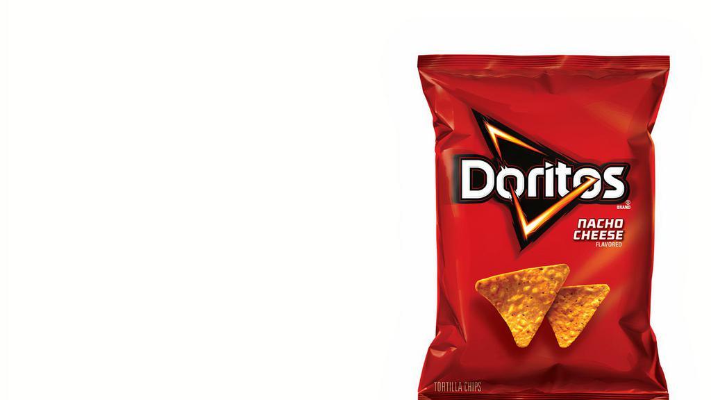 Doritos® Nacho Cheese (240 Cals) · The iconic bold and intense cheesiness of Doritos® Nacho Cheese Flavored Tortilla Chips. Doritos® flavors ignite adventure and inspire action. Are you ready? If so, crunch on.