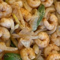 Shrimp Tibs · Fresh shrimp sautéed with fresh onions and jalapeño mixed with little bit of mitmita.