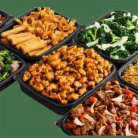 26-30 Person Party Bundle · Your choice of 4 Party Tray Entrees, 4 Party Tray Sides, Fortune Cookies