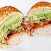 The Giants · Top Menu Item! Turkey, cheddar, thick cut bacon, and avocado. All sandwiches come with lettu...