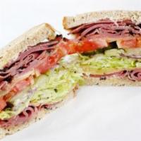 Create Your Own Sandwich · Top menu item. Includes your choice of meat, lettuce, tomatoes, red onions, pickles, peppero...