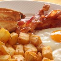 Dimond Special · Two eggs any style, choice of meat, potatoes and toast.