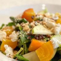 Baby Kale Salad · roasted beets, red quinoa, apple, goat cheese, hazelnuts - we suggest citrus vinaigrette