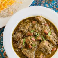 27. Ghorme Sabzy · Simmered Aromatic Herbs, Red Beans & Pieces of Fresh Lean Beef