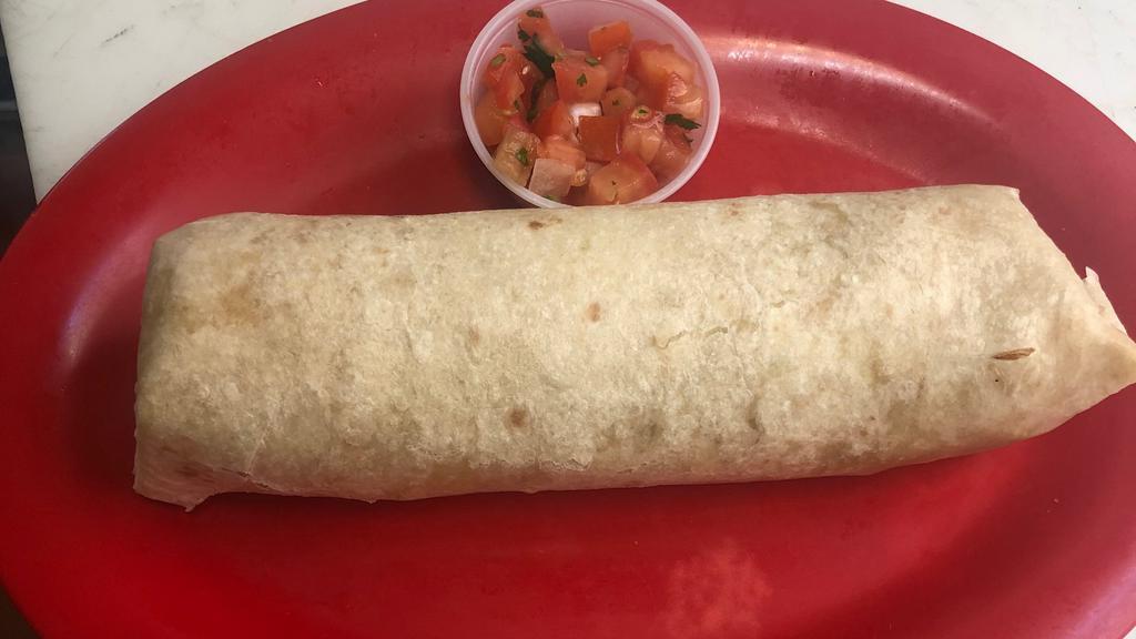 Regular Burrito  · Served with Meat Rice Beans & Salsa