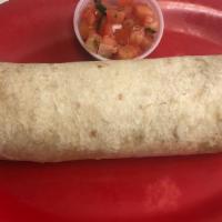 Grilled Vegetables Burrito · Vegetables Rice Beans and salsa