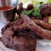 Brisket · Fried mirinade beef with sriracha sauce