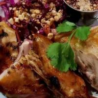 Gai Yang - Half Chicken · Grilled half chicken with cabbage slaw and dipping sauce