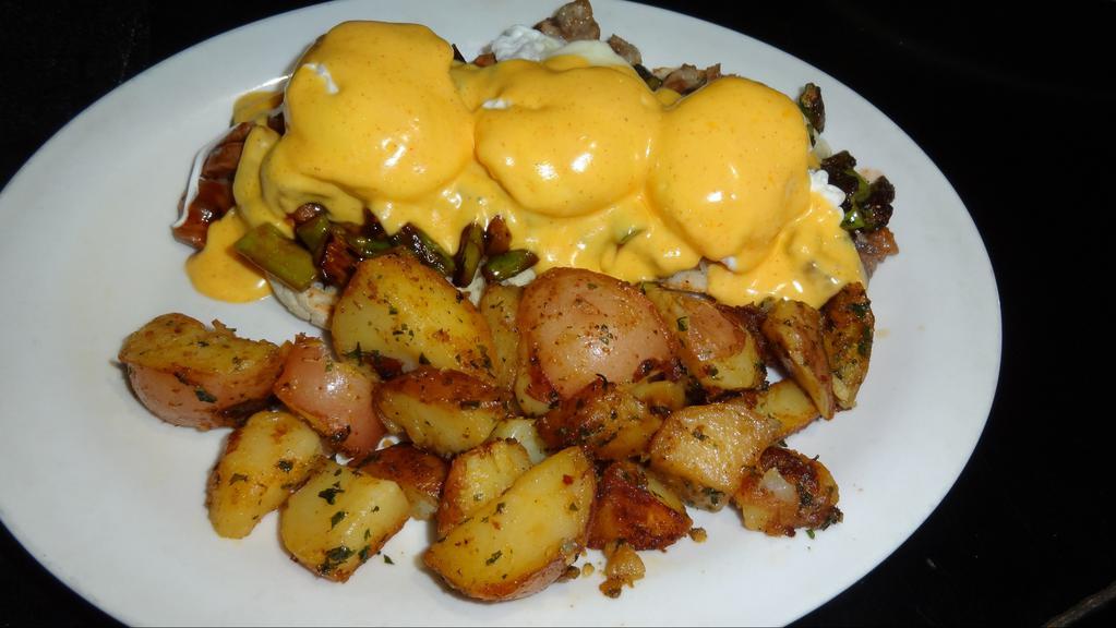 Irish Benedict · Our house made corned beef hash.