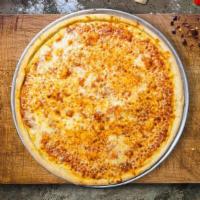 Classic Cheese Pizza · Homemade gluten free cauliflower based pizza crust topped with red sauce and mozzarella chee...