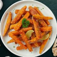 Drop It Like A Sweet Potato · Perfectly fried sweet potato fries garnished with salt