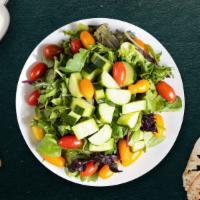 Lettuce Celebrate · Romaine, red cabbage, broccoli, cucumber, radish, cilantro, jalapeno cilantro dressing