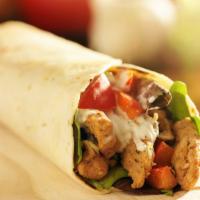 Jumbo Wrap · Grilled Jumbo wrap made with double portions of Grilled chicken, tomatoes, cucumbers, lettuc...