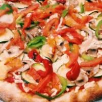 Garden Delight · Zucchini, mushrooms, onion, green bell pepper and roasted red pepper.