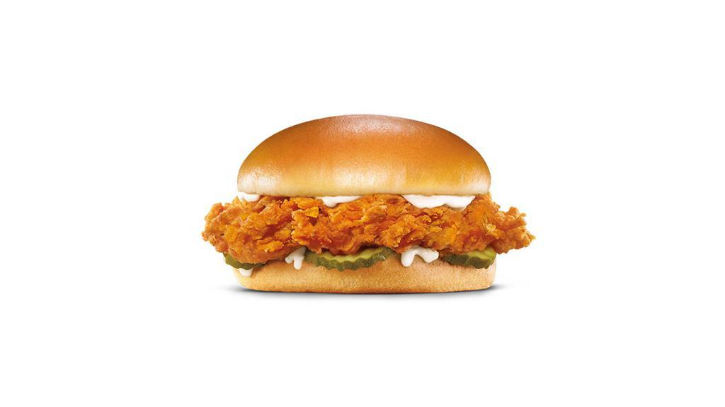 Hand-Breaded Chicken Sandwich · A crispy Chicken Fillet dusted with Southern Spices, topped with lettuce, tomato, and mayonnaise on a potato bun.