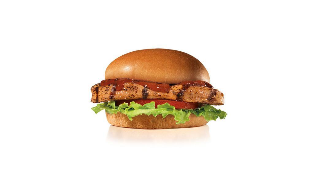 Charbroiled Bbq Chicken Sandwich · Charbroiled Chicken Breast, Lettuce, Tomato and Tangy BBQ Sauce on a Honey Wheat Bun.