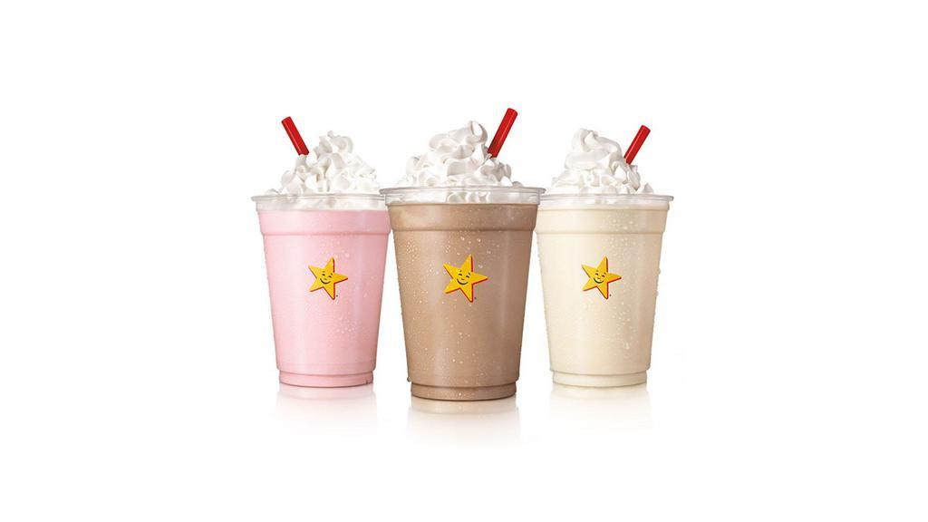 Hand-Scooped Ice Cream Shake™ · Creamy, hand-scooped ice cream blended with real milk and topped with whipped topping. Available in oreo, chocolate, vanilla, or strawberry.