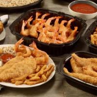 Admiral'S Family Feast · Walt's Favorite Shrimp, bay scallops, clam strips and wild-caught flounder, all fried to a g...