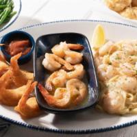 Seaside Shrimp Trio · A generous sampling of Walt's Favorite Shrimp, hand-crafted garlic shrimp scampi and creamy ...
