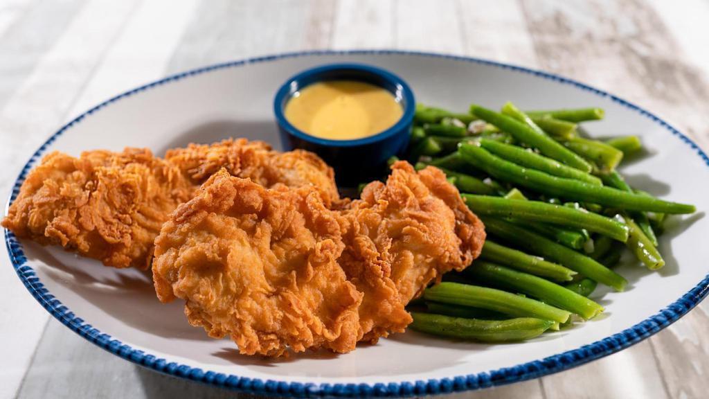 Chicken Tenders · Served with honey mustard and choice of side.. 620 Cal