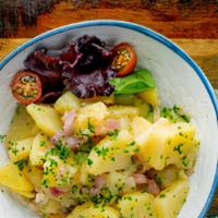 Potato Salad - Kartoffelsalat · Vegan, gluten free, vegetarian. German potato salad with onions, radishes, and vinaigrette.