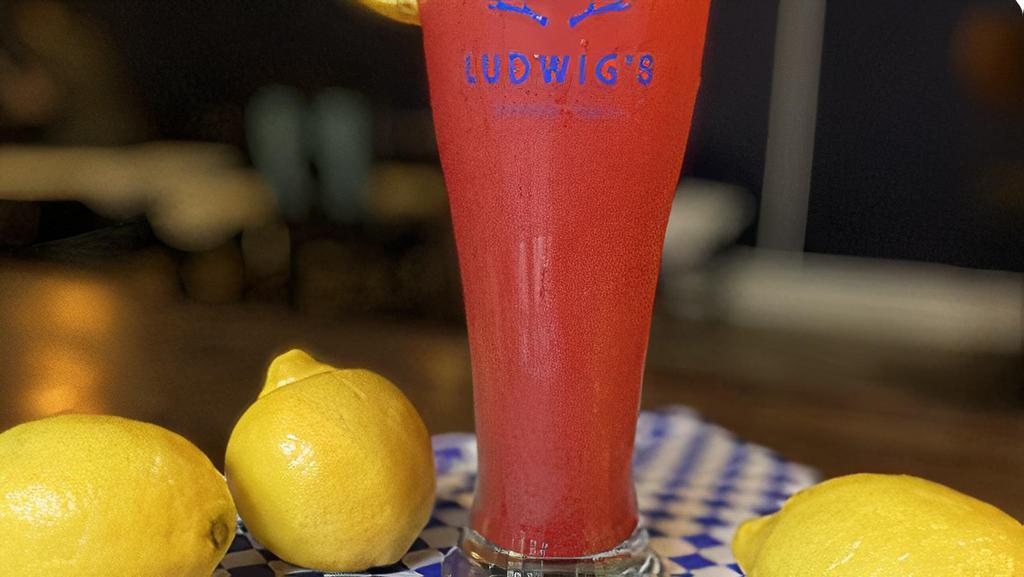 Homemade Strawberry Lemonade · Strawberry Lemonade fresh squeezed and made in house.