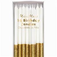 Meri Meri - Gold Glitter Dipped Candles · These gorgeous two-tone glittery candles will look really impressive on a special celebratio...